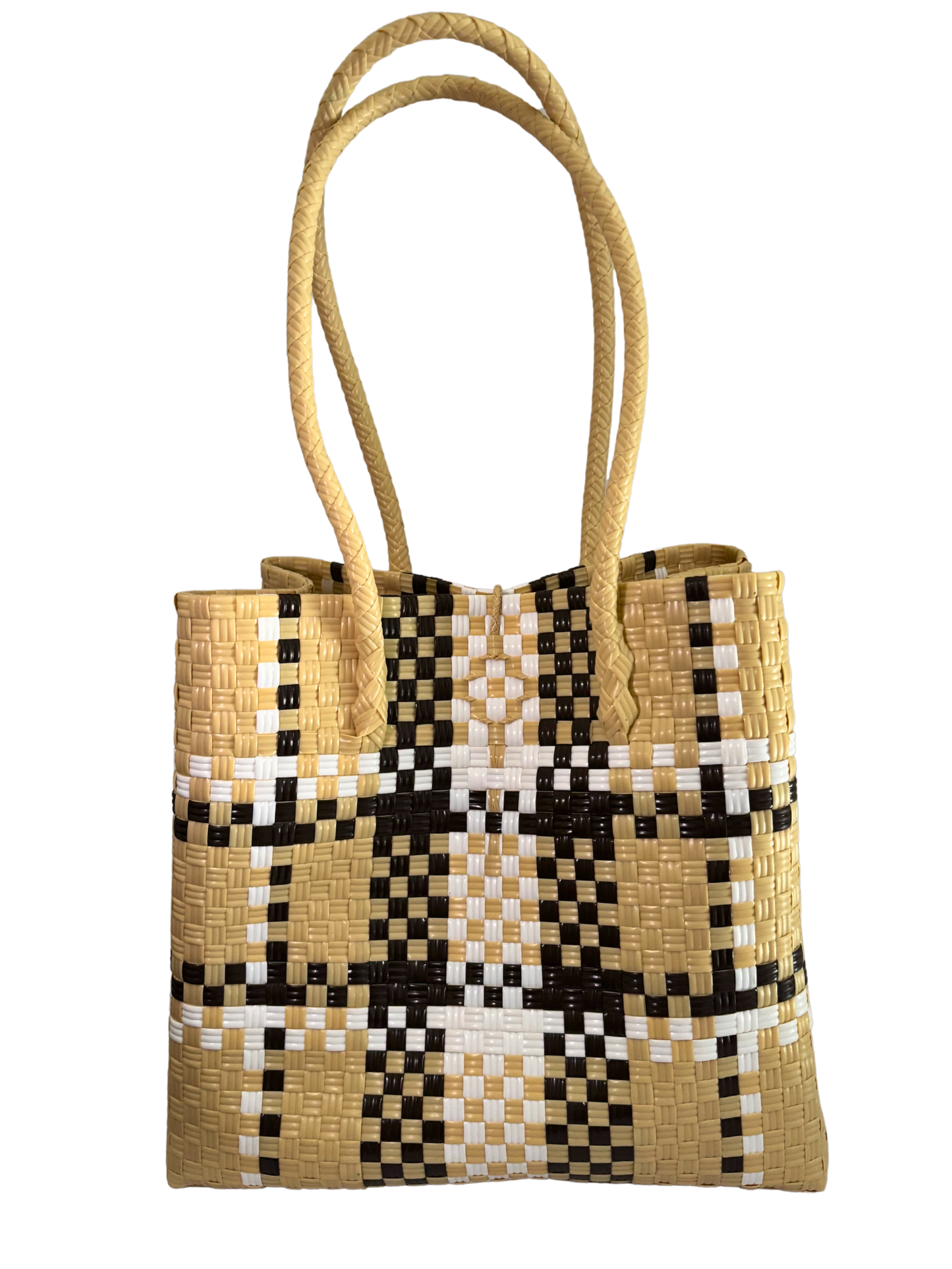 The Tote in Beige Plaid