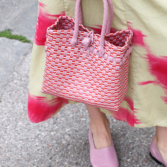 The Mini Tote in Red & Pink Checkered