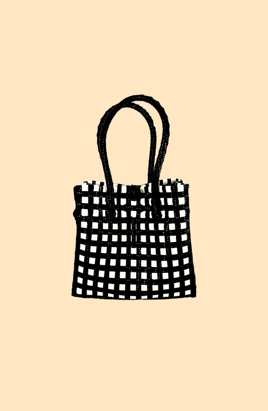 The Mini Tote in Black & White Checkered