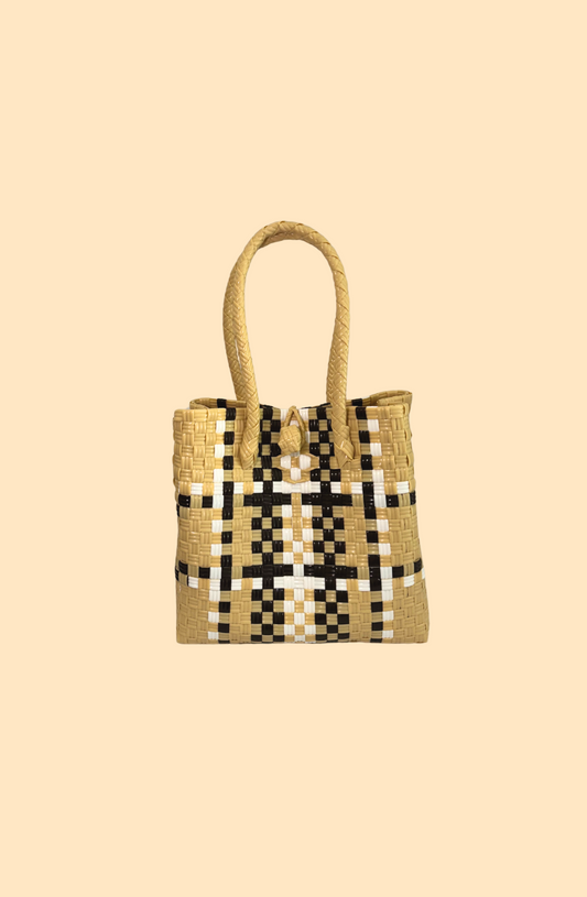 The Mini Tote in Beige Plaid